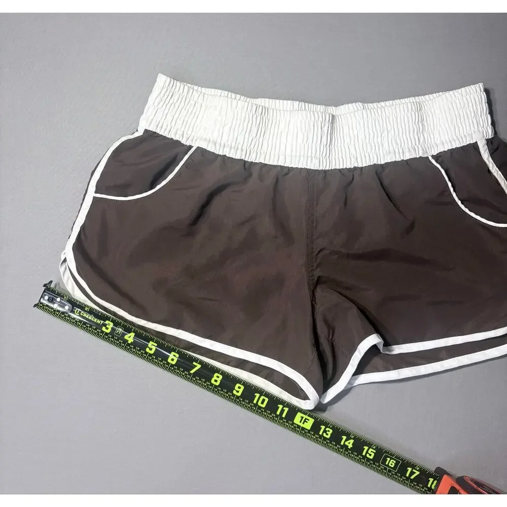 Y2K Hawaiian Beach Swim Surf Lightweight Stretch Waistband Pocket Shorts Women M